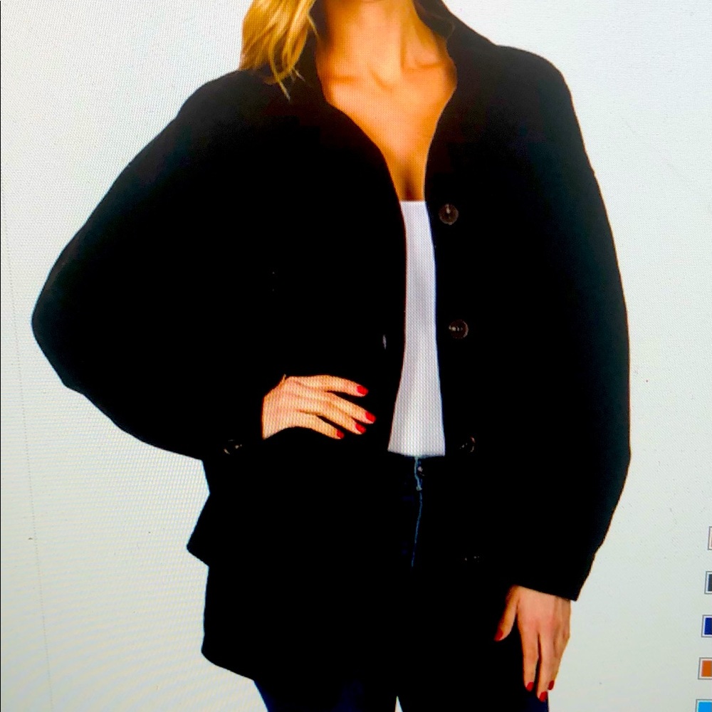 Zenana corduroy black Shacket with pockets oversized